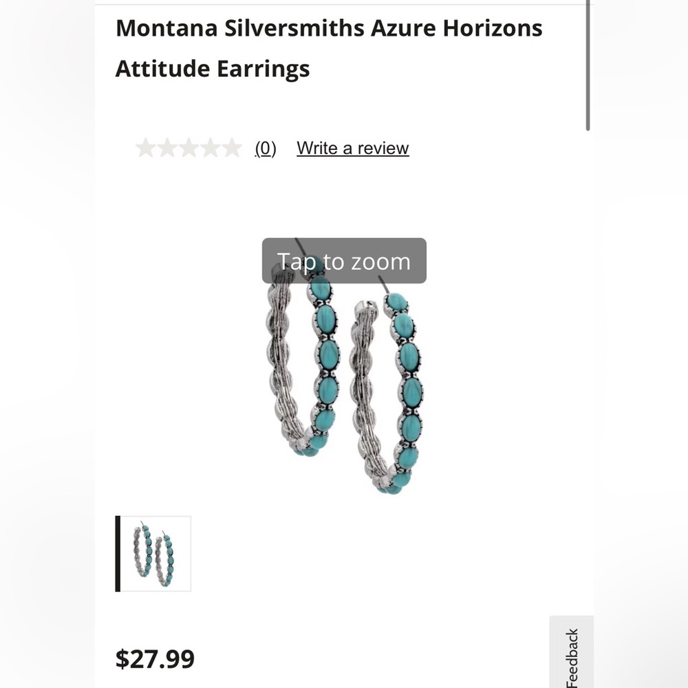 Montana Silversmiths Azure and Silver Hoop Earrings